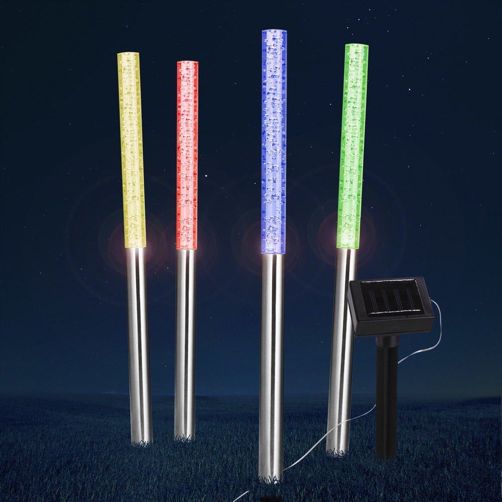 Monzana 4x LED-zonnesteeklamp met kleurveranderaar
