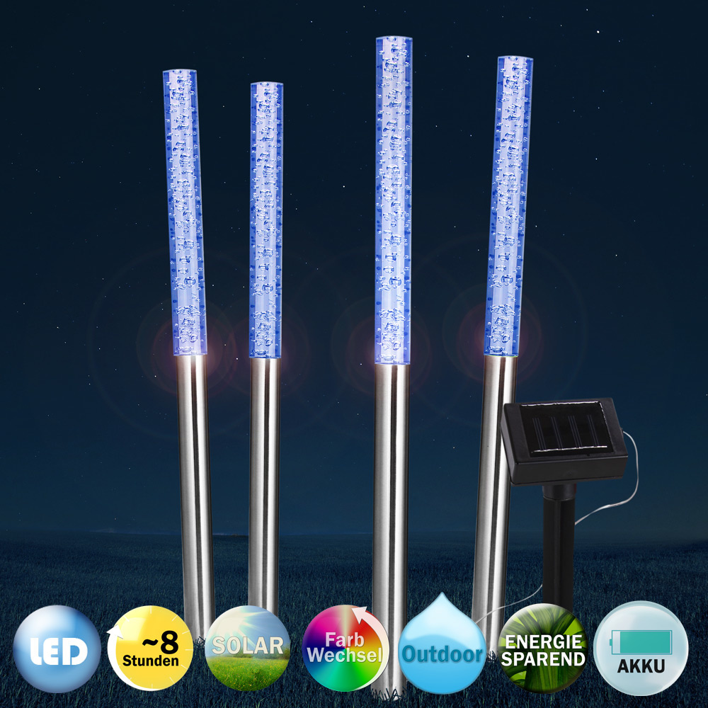 Monzana 4x LED-zonnesteeklamp met kleurveranderaar