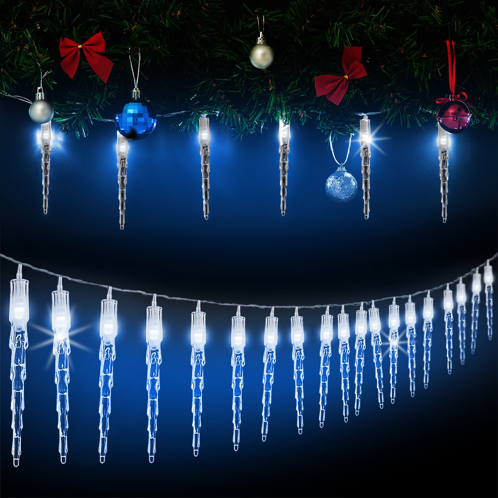Monzana Lichtketting Kerstmis ijspegel 40 LED's 10,5m