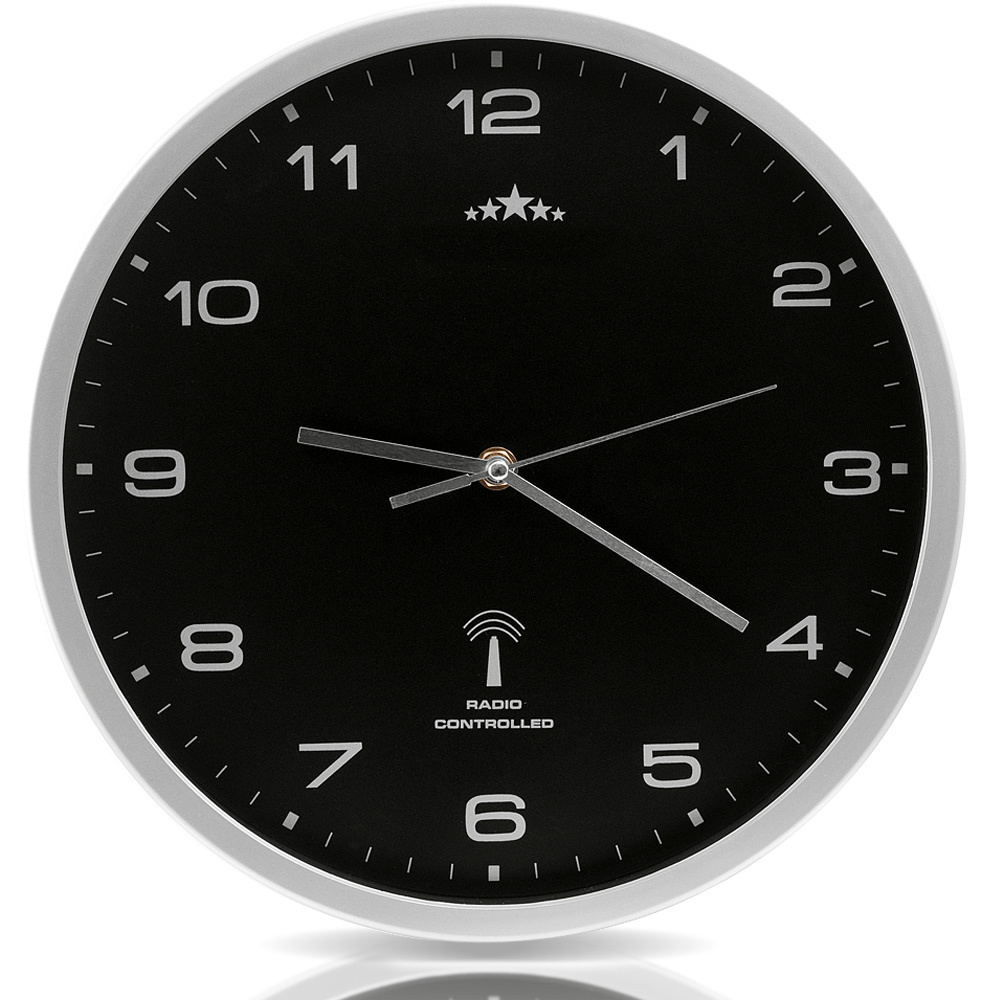 Monzana Wandklok radio Ø 31cm - zwart/zilver