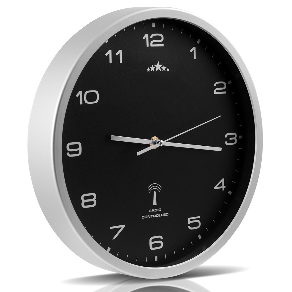 Monzana Wandklok radio Ø 31cm - zwart/zilver