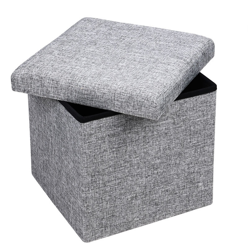 Casaria Klapbare kruk met opbergruimte grijs 38x38x38 cm