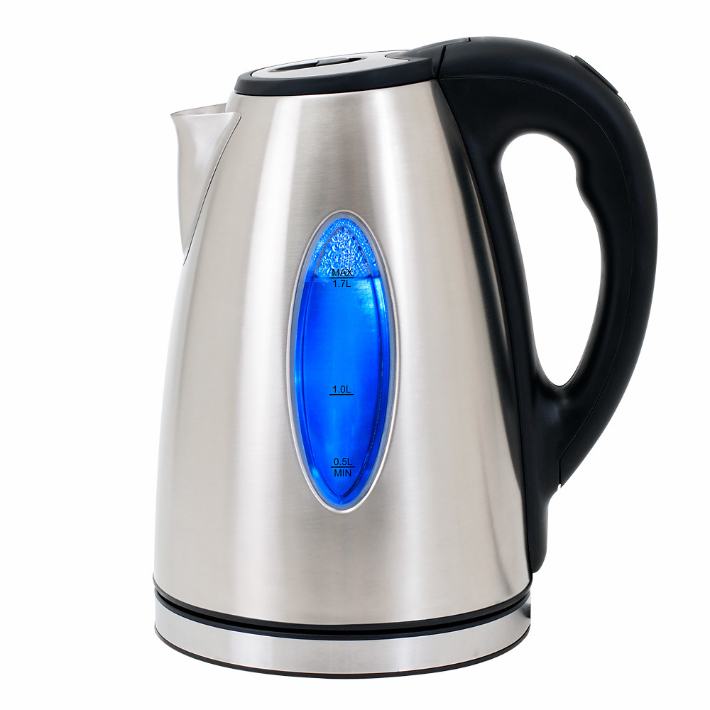 Monzana Waterkoker Zilver/Zwart Roestvrij Staal 1,7L