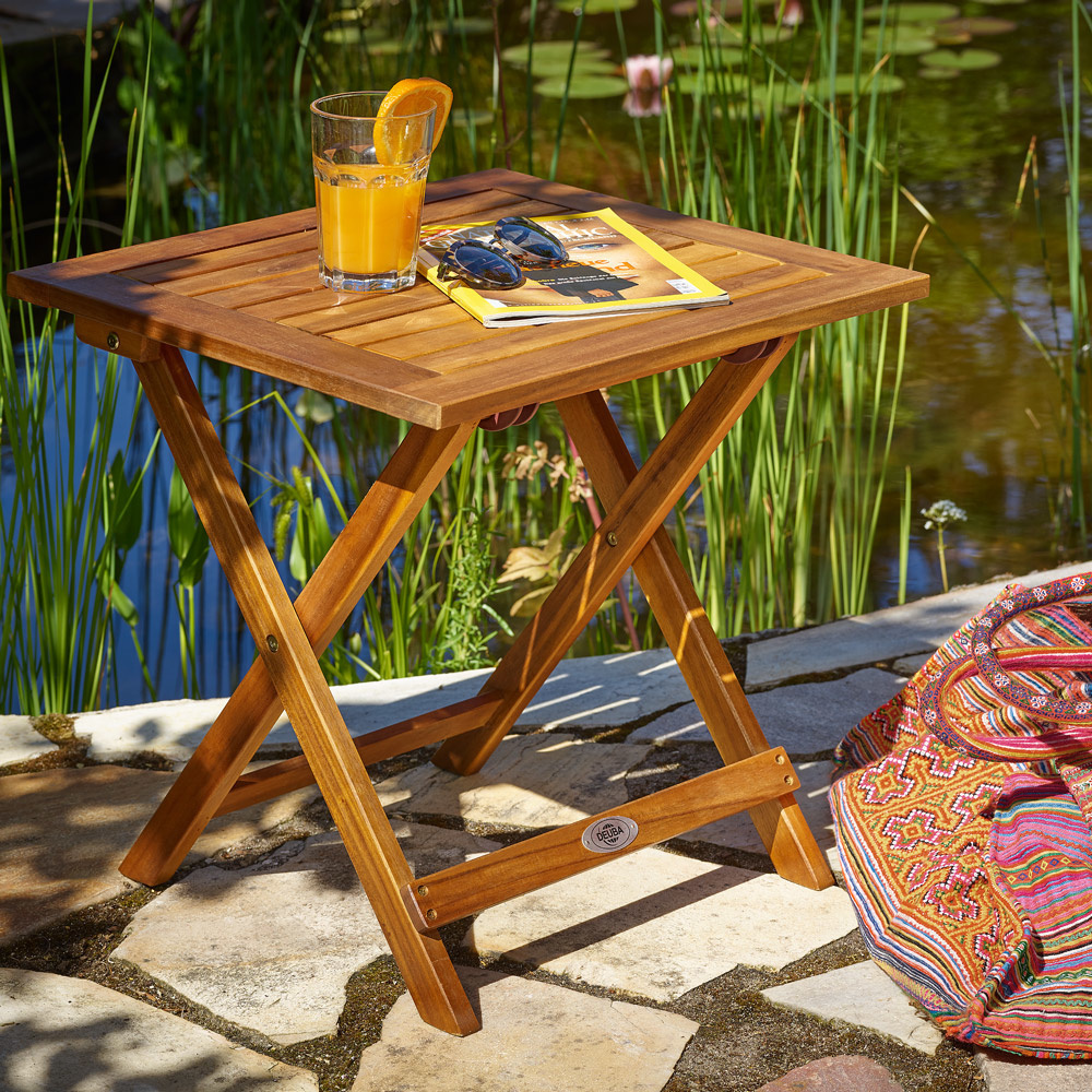 Casaria Tuintafel geolied acaciahout 46x46cm inklapbaar