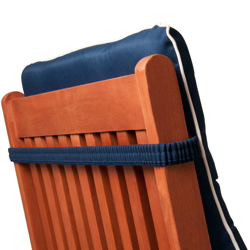 Detex 6x Stoelkussens Vanamo Blauw met creme binding - 120 x 45 x 5cm