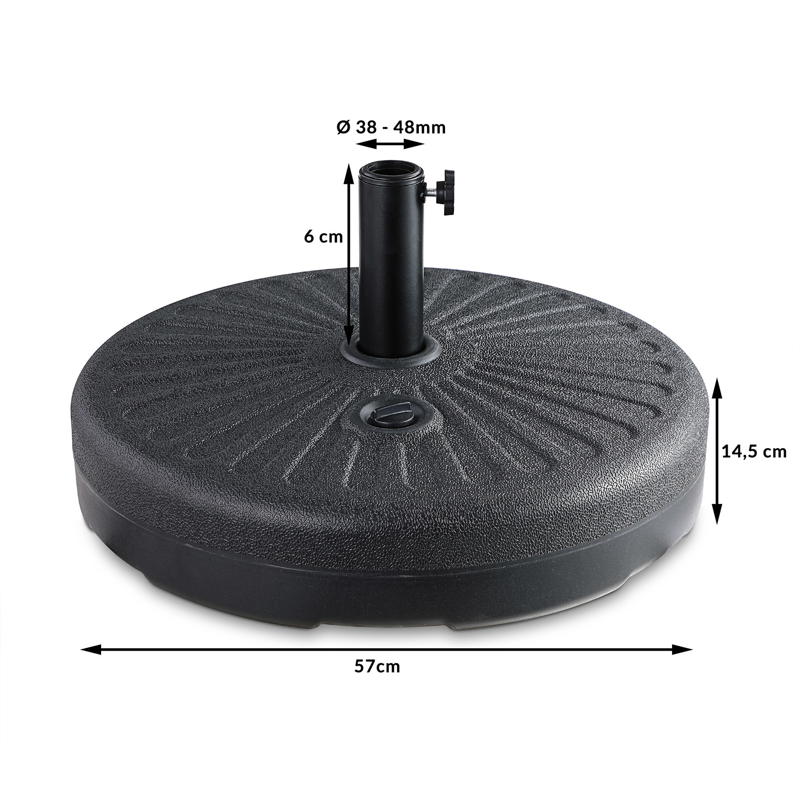 Casaria Parasolvoet Antraciet, 57 x 14,5 cm