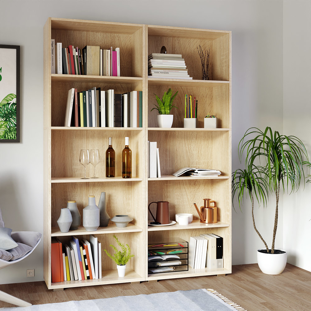 Casaria Boekenkast Vela met 5 vakken eiken 190cm