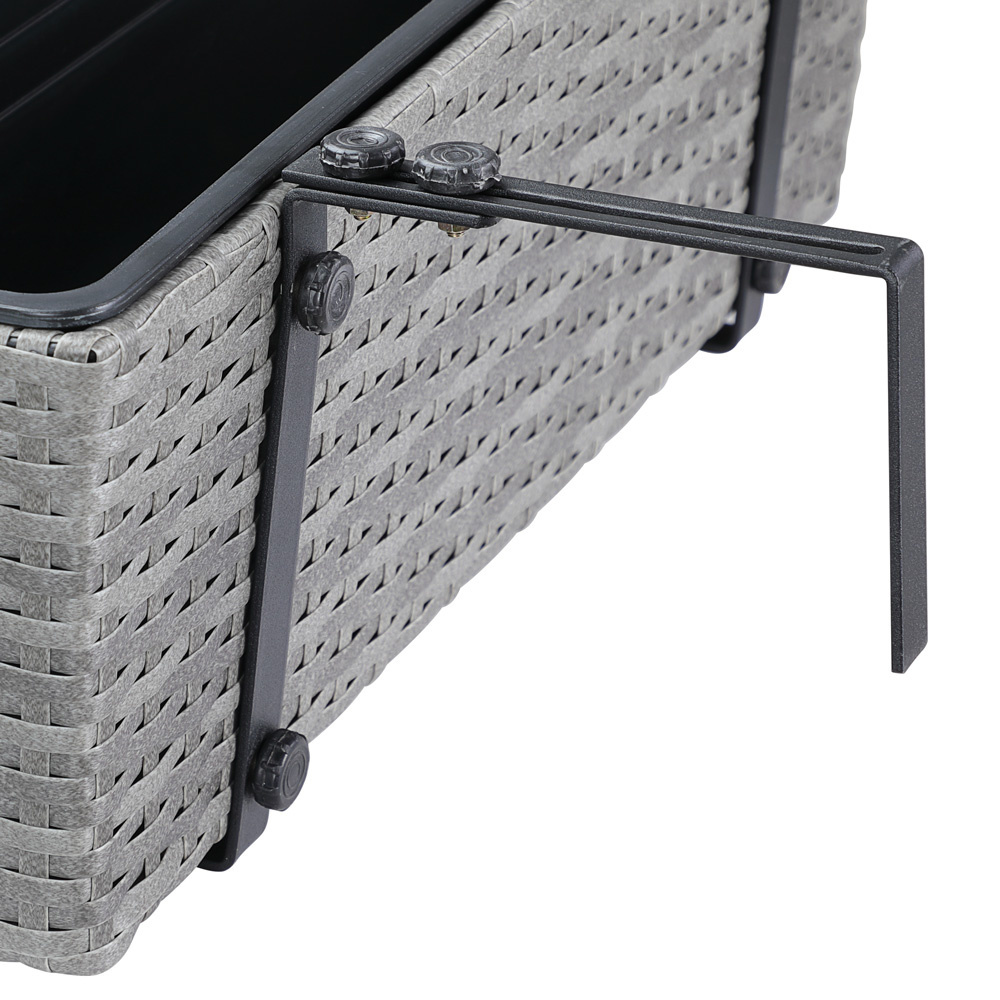 Casaria Polyrattan Plantenbak - Set van 2 - Grijs