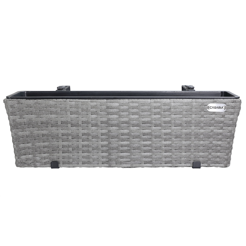 Casaria Polyrattan Plantenbak - Set van 2 - Grijs
