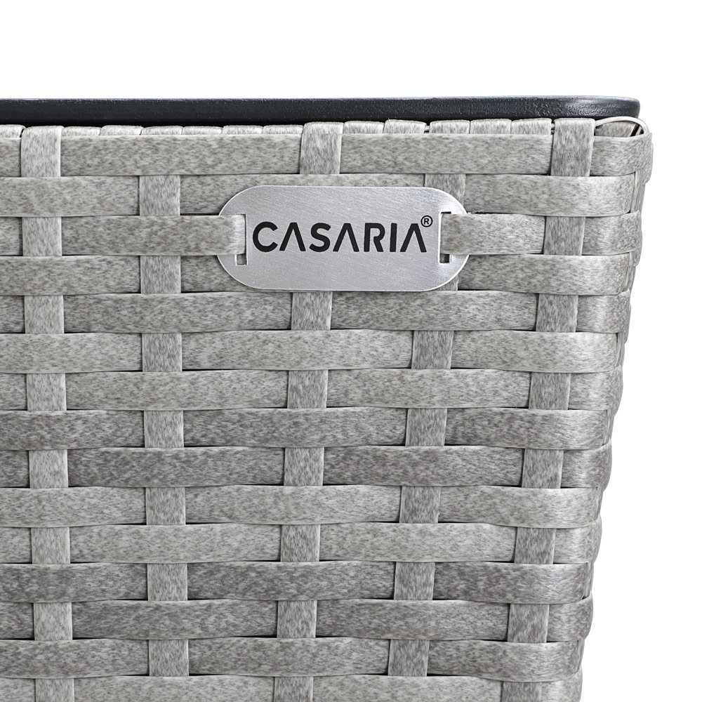 Casaria Polyrattan Plantenbak - Set van 2 - Grijs