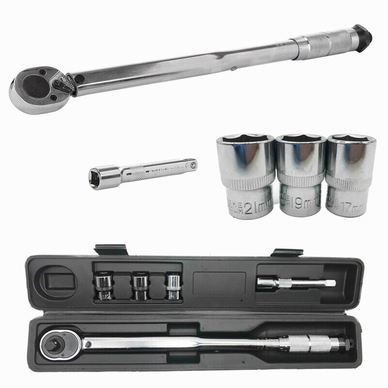 Werkzeug Momentsleutel 1/2" - 47 cm - met verlengstuk, 3 slagdoppen en koffer
