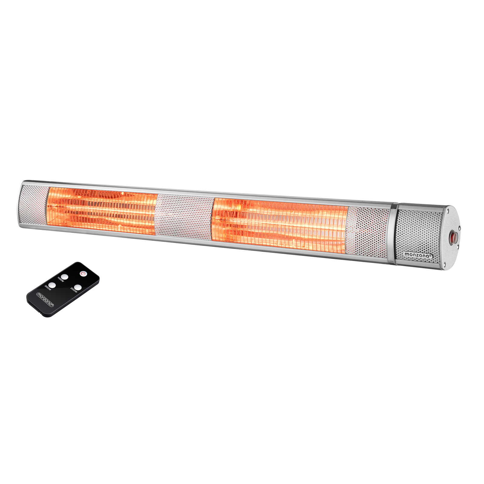 Monzana Heater - Terrasverwarmer - Zilver - 3000W - 96 x 10,5 x 16,5 cm