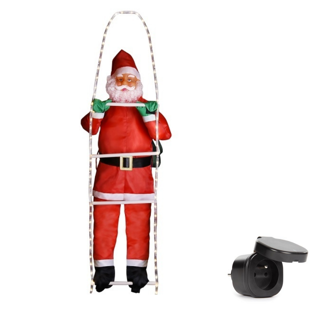 Deubois Kerstman op ladder 240cm MET Verlichting en Perel Smart home Wifi stekker- Android & IOS