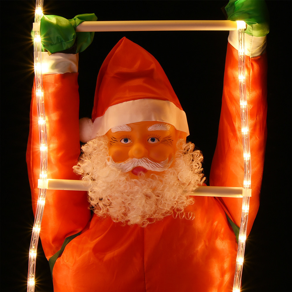 Deubois Kerstman op ladder 240cm MET Verlichting en Perel Smart home Wifi stekker- Android & IOS
