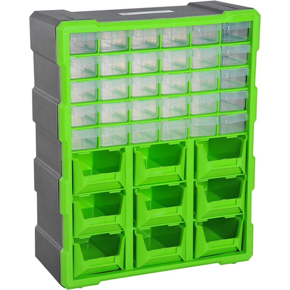 Durhand Assortimentsdoos 39 vakken grijs/groen 16 x 38 x 47,5 cm