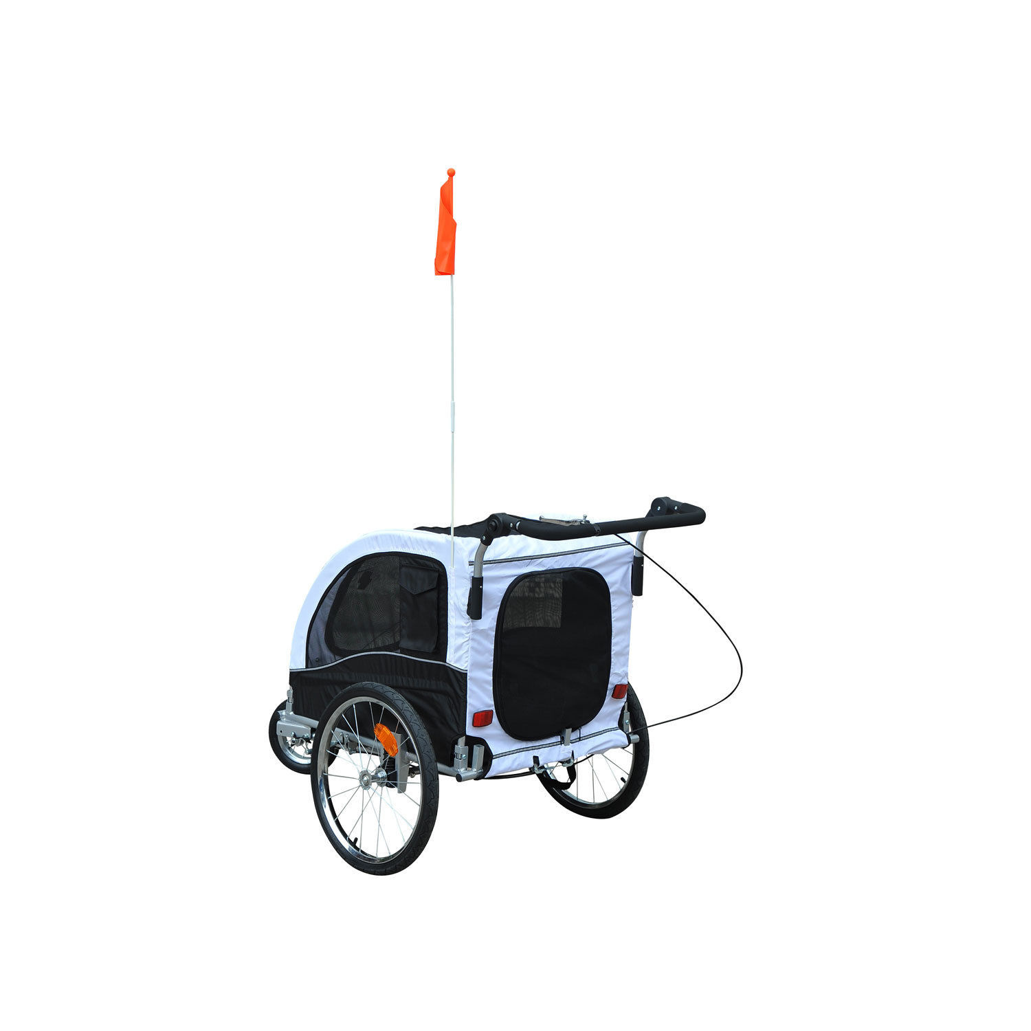 Paws Hondenfietskar - 130 x 90 x 110 cm - Wit/Zwart