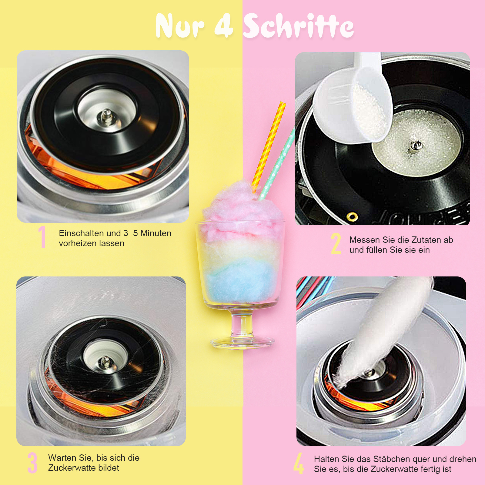 HOMdotCOM Suikerspinmachine wit