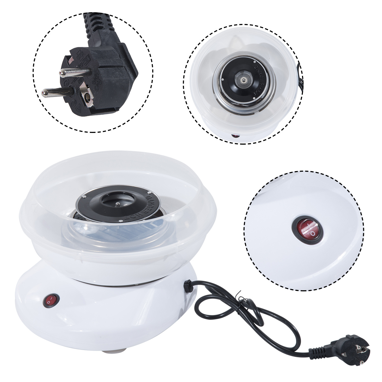 HOMdotCOM Suikerspinmachine wit