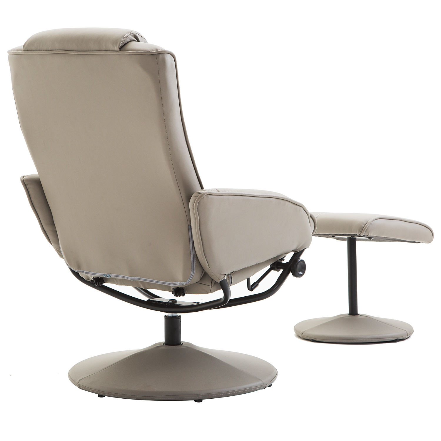 HOMdotCOM Relaxfauteuil met Voetensteun - 360 graden Draaibaar - Grijs
