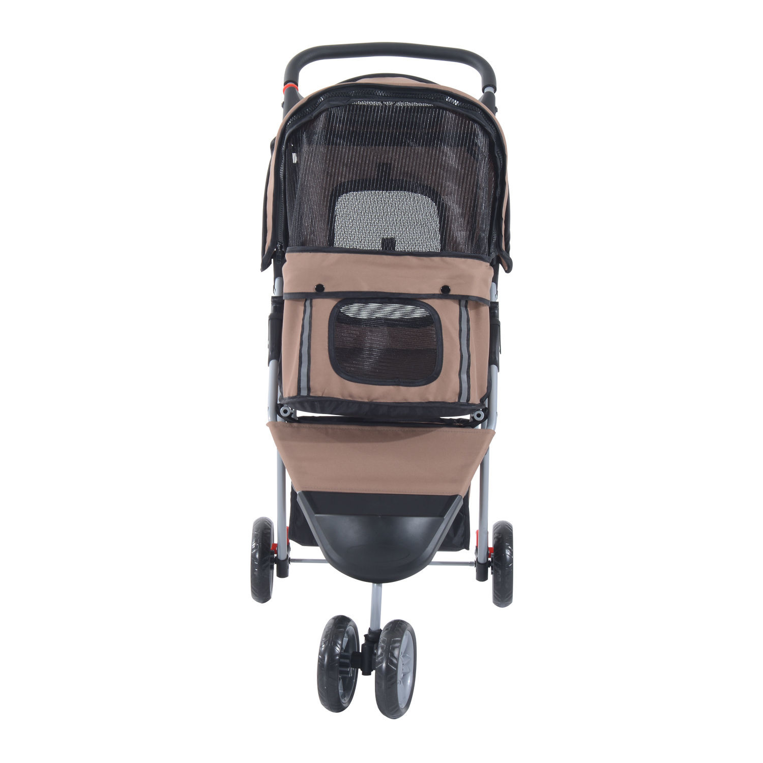 Paws Hondenbuggy met zonnedak en opbergnet bruin 75 x 45 x 97cm