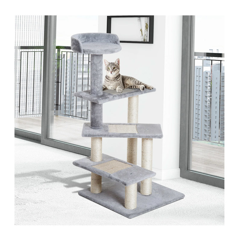 Paws Krabpaal 5 lagen met trap sisal beige