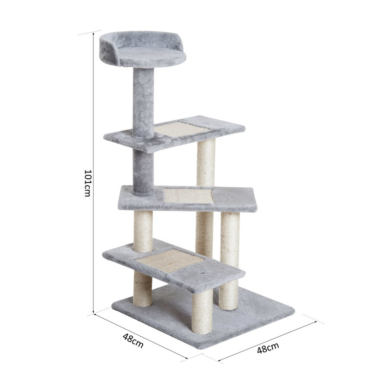 Paws Krabpaal 5 lagen met trap sisal beige