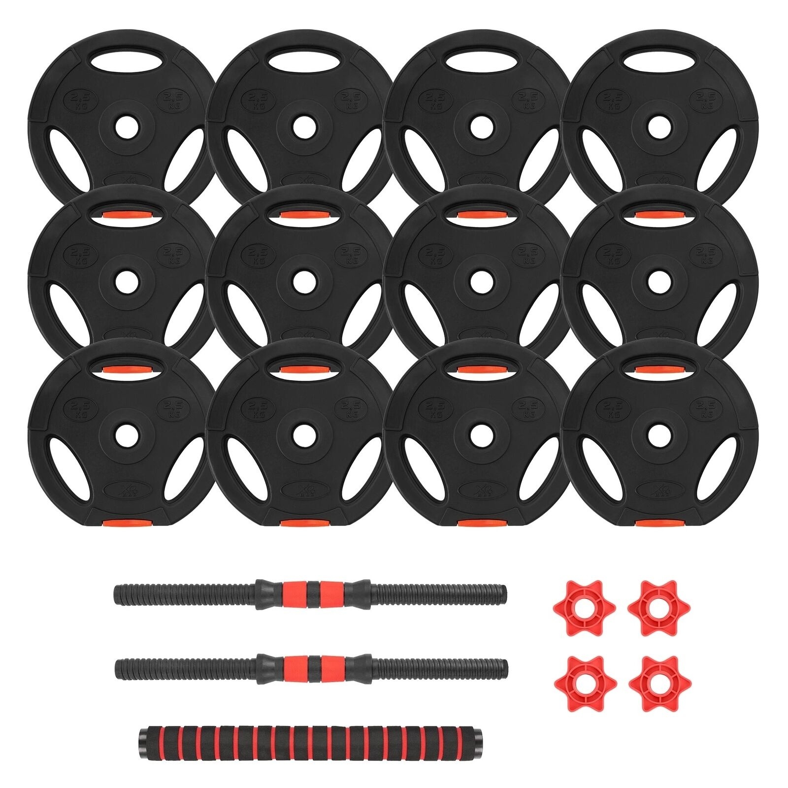 XQ Max 30 kg Dumbbell & Barbell - 3-in- 1 - Verstelbaar MET stang