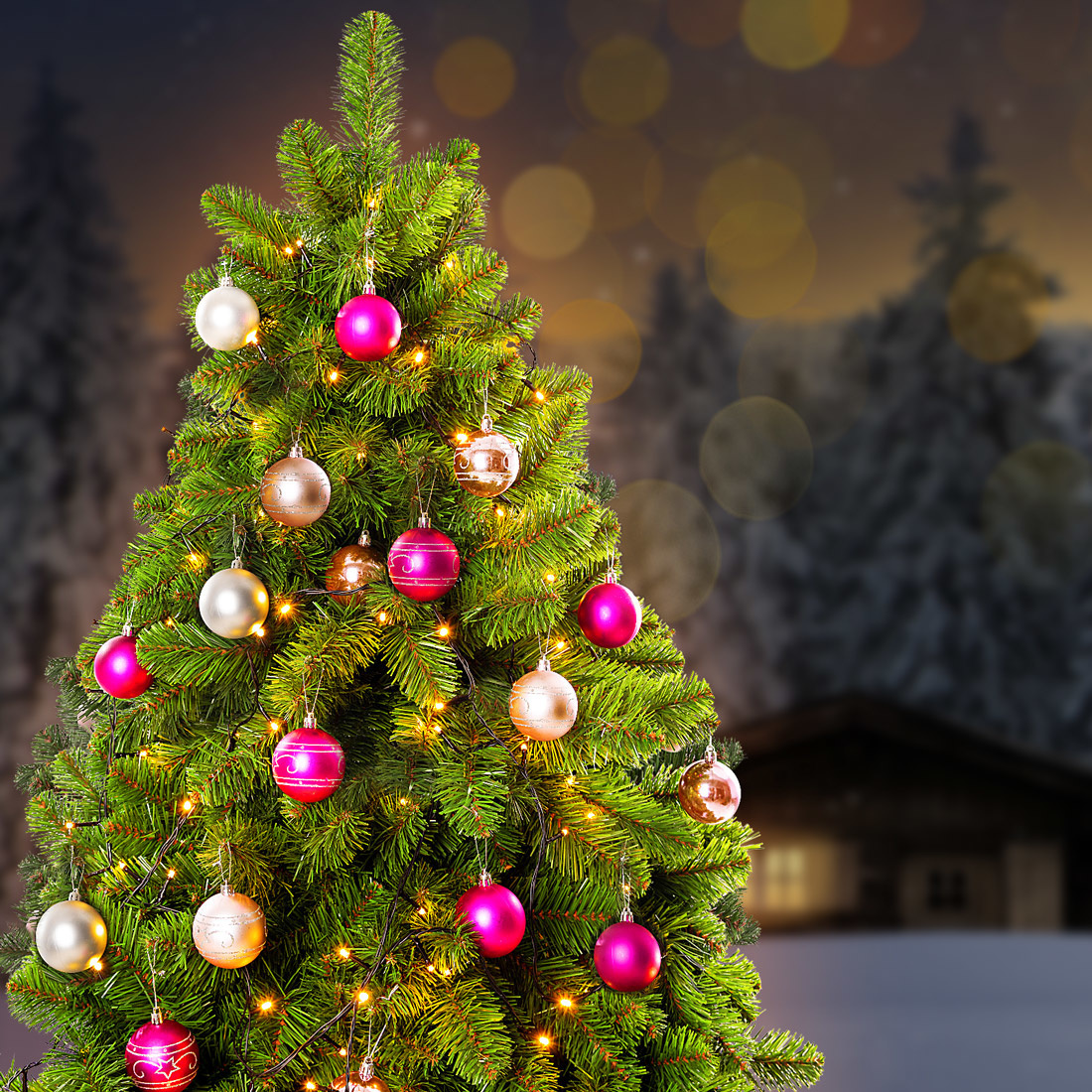 Casaria Kerstballen 24 stuks Roze - diameter 6cm