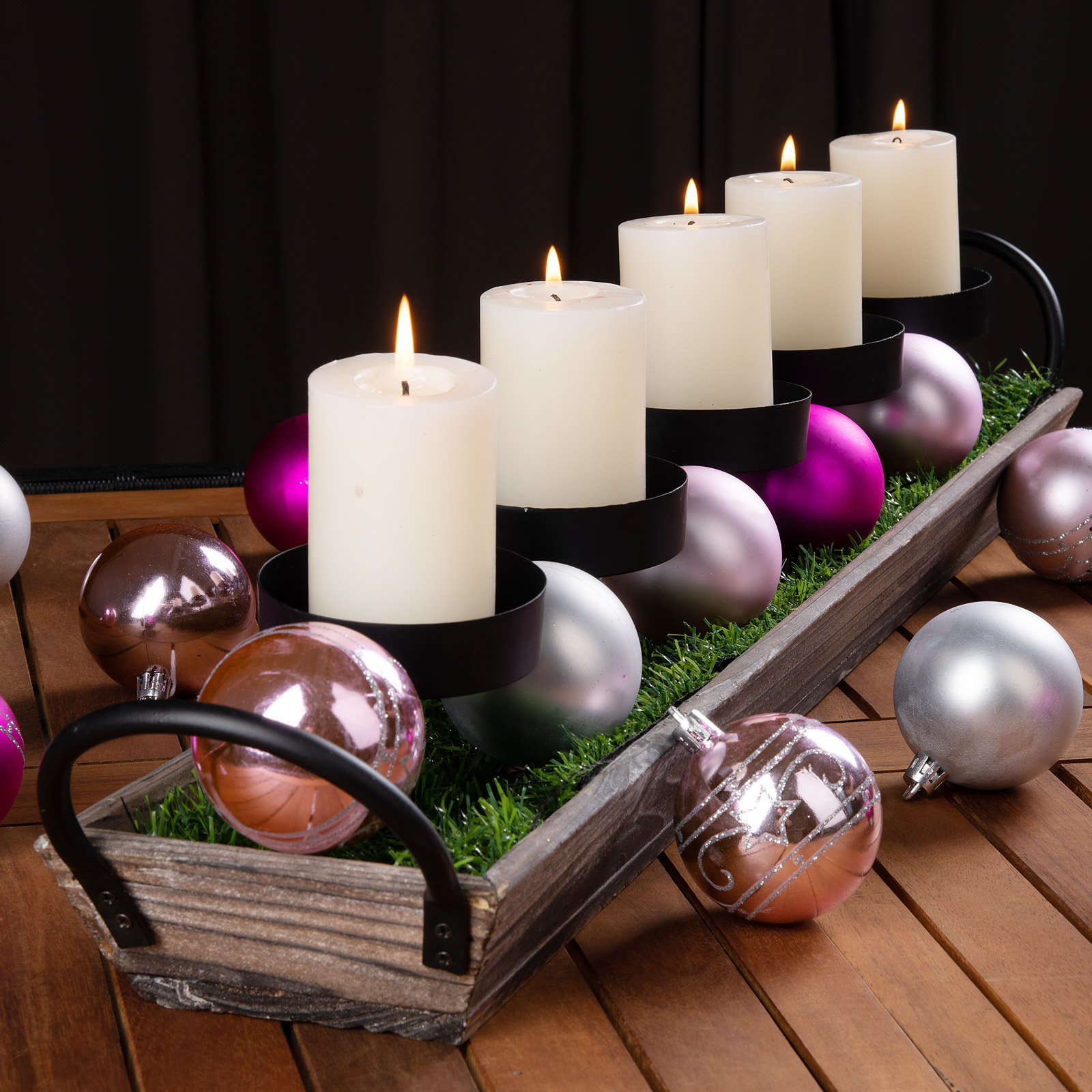 Casaria Kerstballen 24 stuks Roze - diameter 6cm