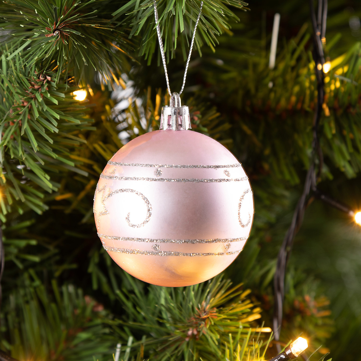 Casaria Kerstballen 24 stuks Roze - diameter 6cm