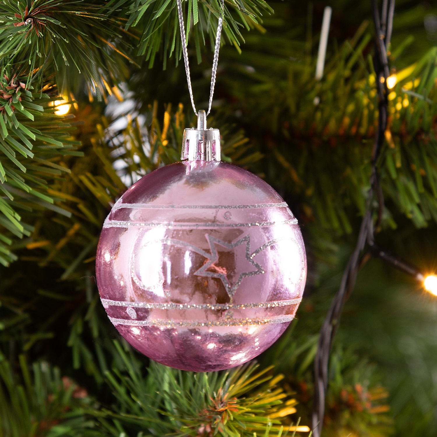 Casaria Kerstballen 24 stuks Roze - diameter 6cm