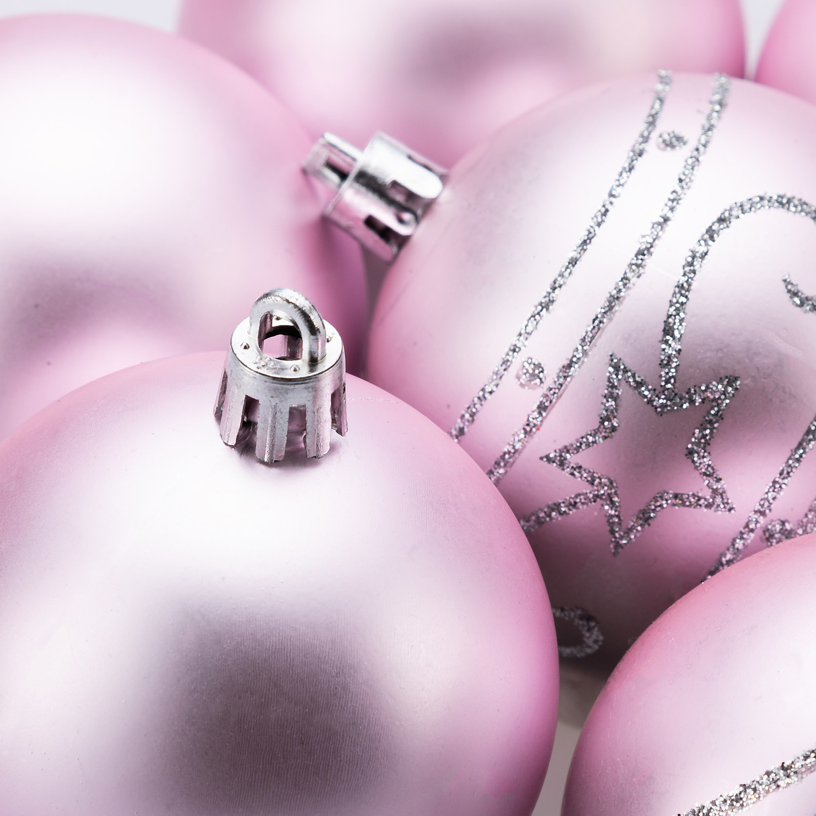 Casaria Kerstballen 24 stuks Roze - diameter 6cm