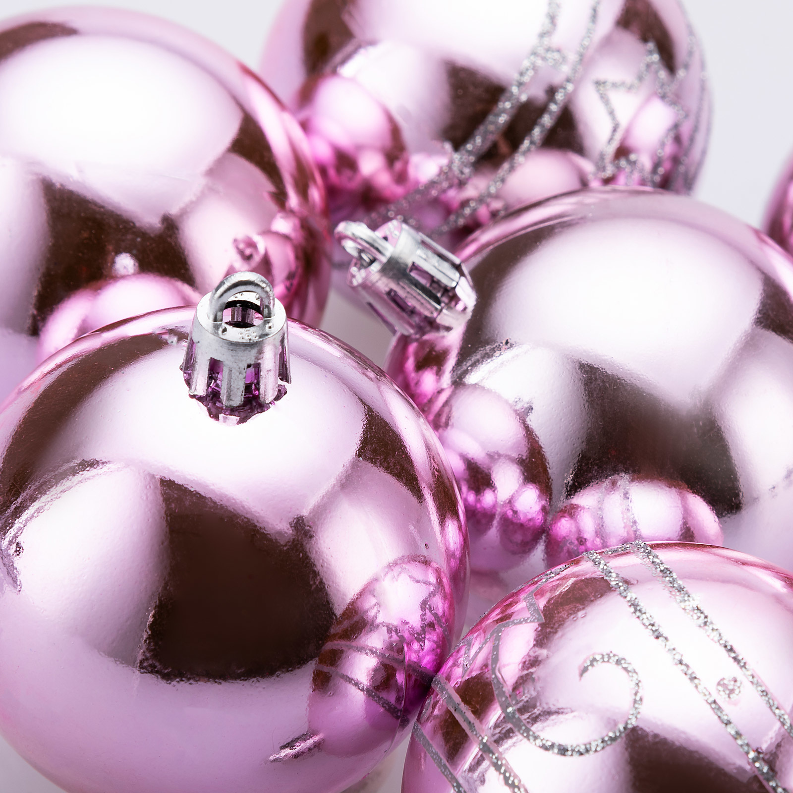 Casaria Kerstballen 24 stuks Roze - diameter 6cm