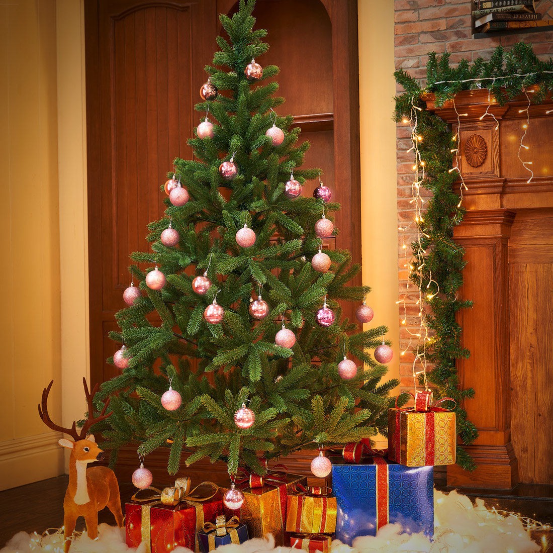 Casaria Kerstballen 24 stuks Roze - diameter 6cm