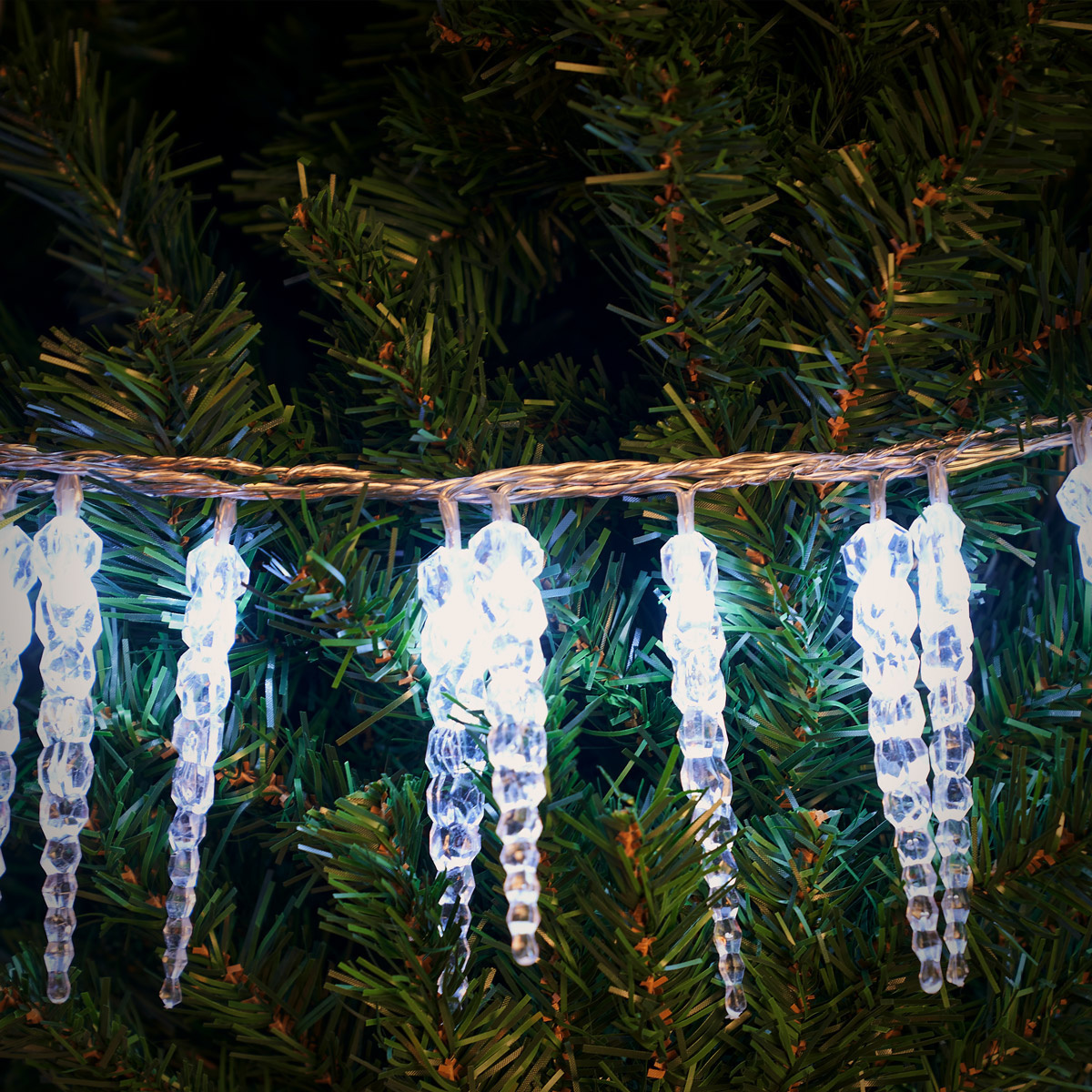 Monzana Ijspegel Kerstverlichting - Feestverlichting - 80 LEDS's - 13 m - helder wit