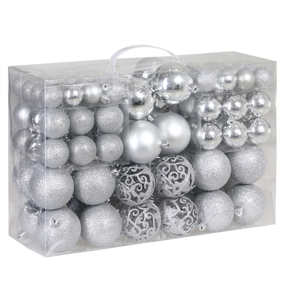 Casaria Kerstballen - Kerstboomversiering - Kerstboom decoratie - Zilver 100 St.