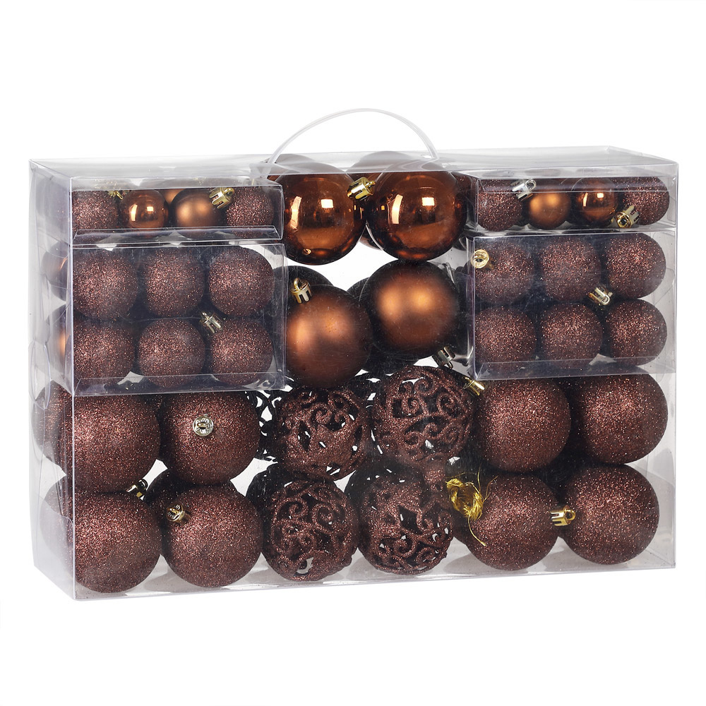 Casaria Kerstballen - Kerstboomversiering - Brons - 100 Stuks