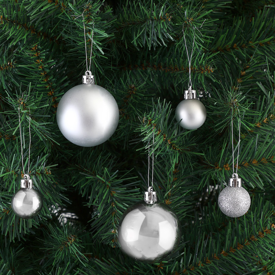 Casaria Kerstballen 77 Stuks - Zilver - diameter 5 cm
