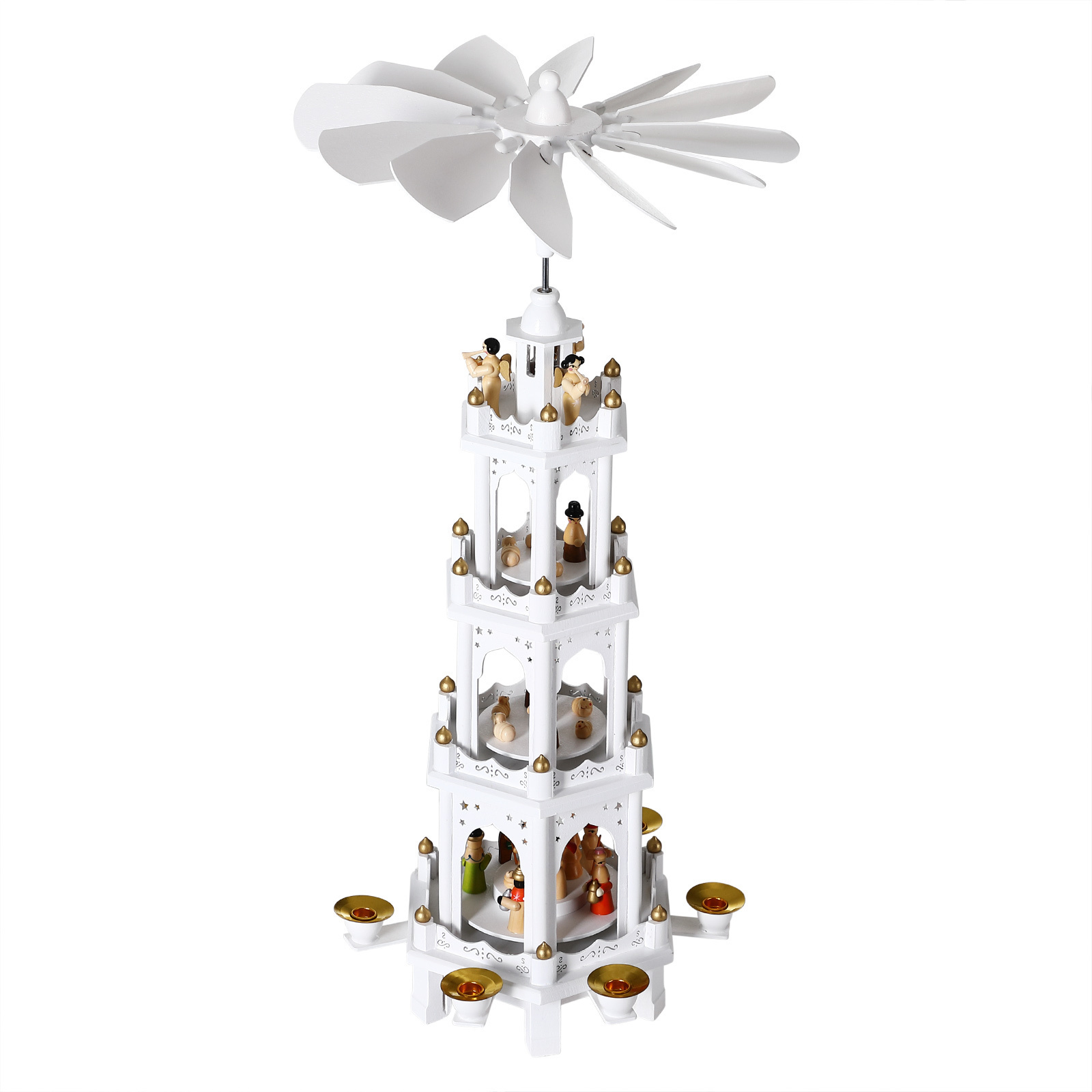 Spielwerk Kerstpiramide XL Wit