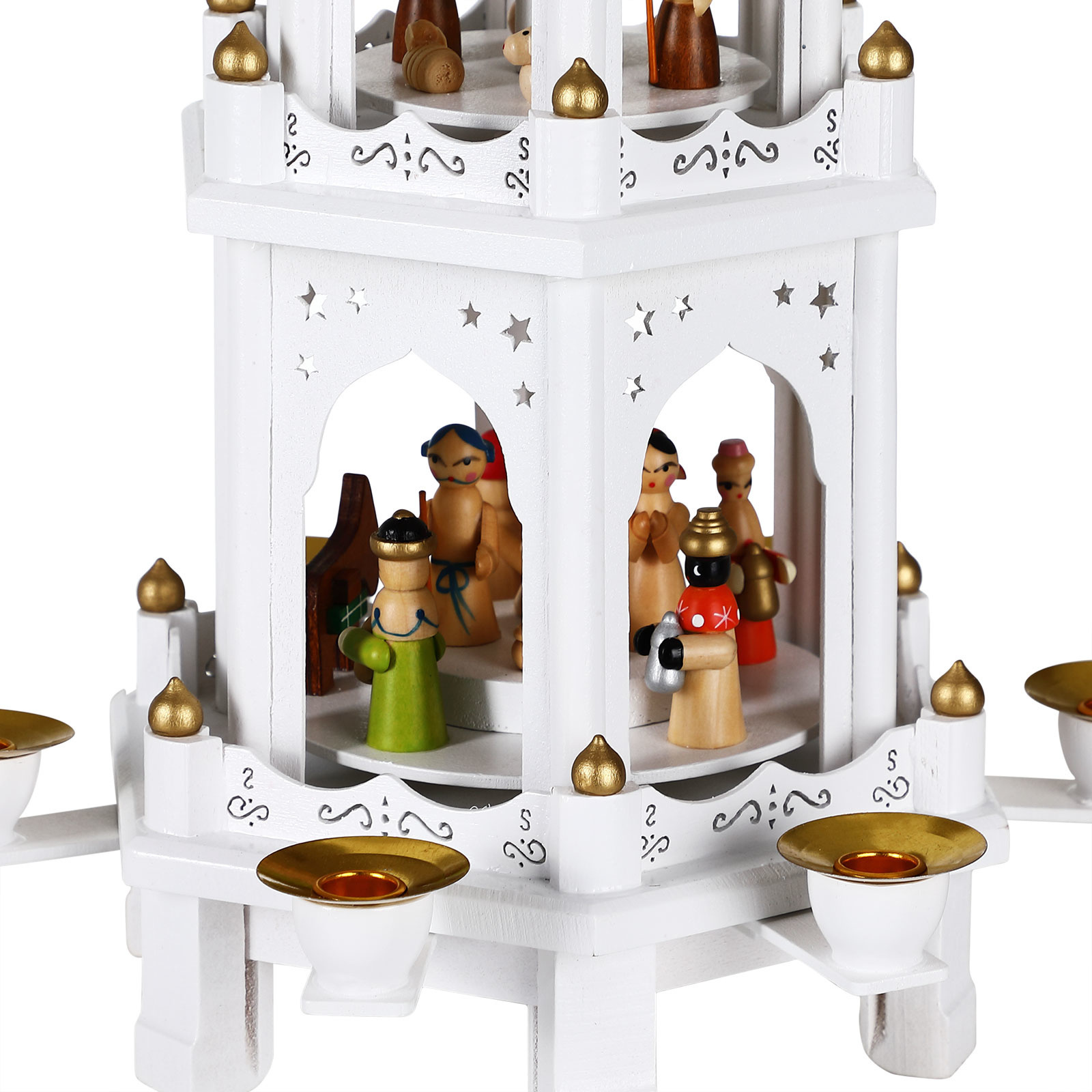 Spielwerk Kerstpiramide XL Wit