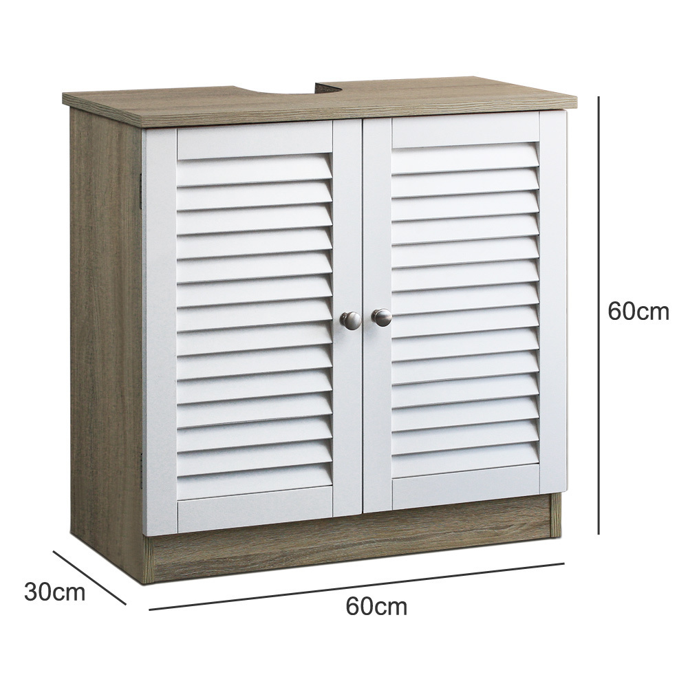 Casaria Wastafel onderkast met uitsparing 60 x 30 x 60cm witbruin