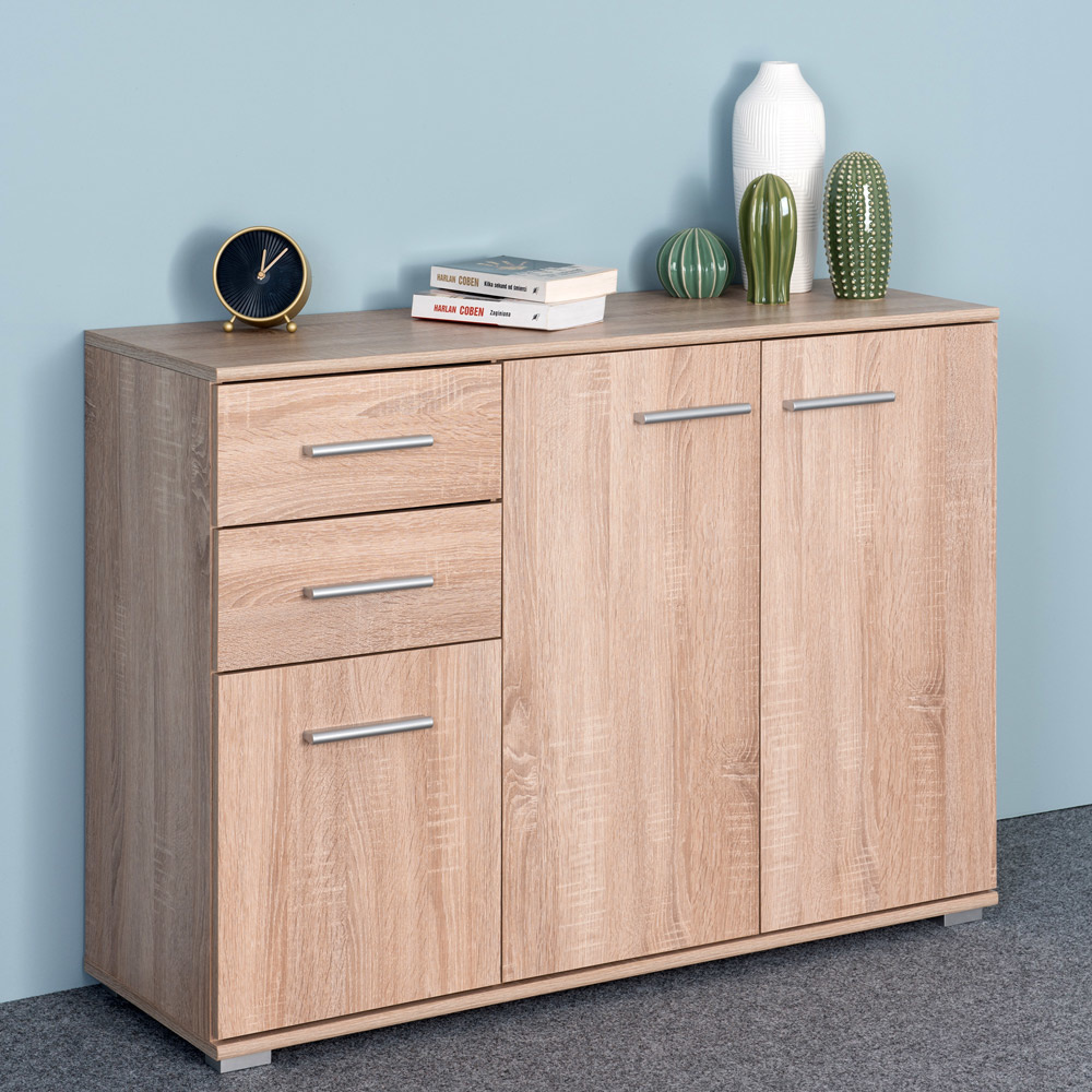 Casaria Dressoir / Ladekast met 3 deuren & 2 lades - MDF - 107x75x35cm