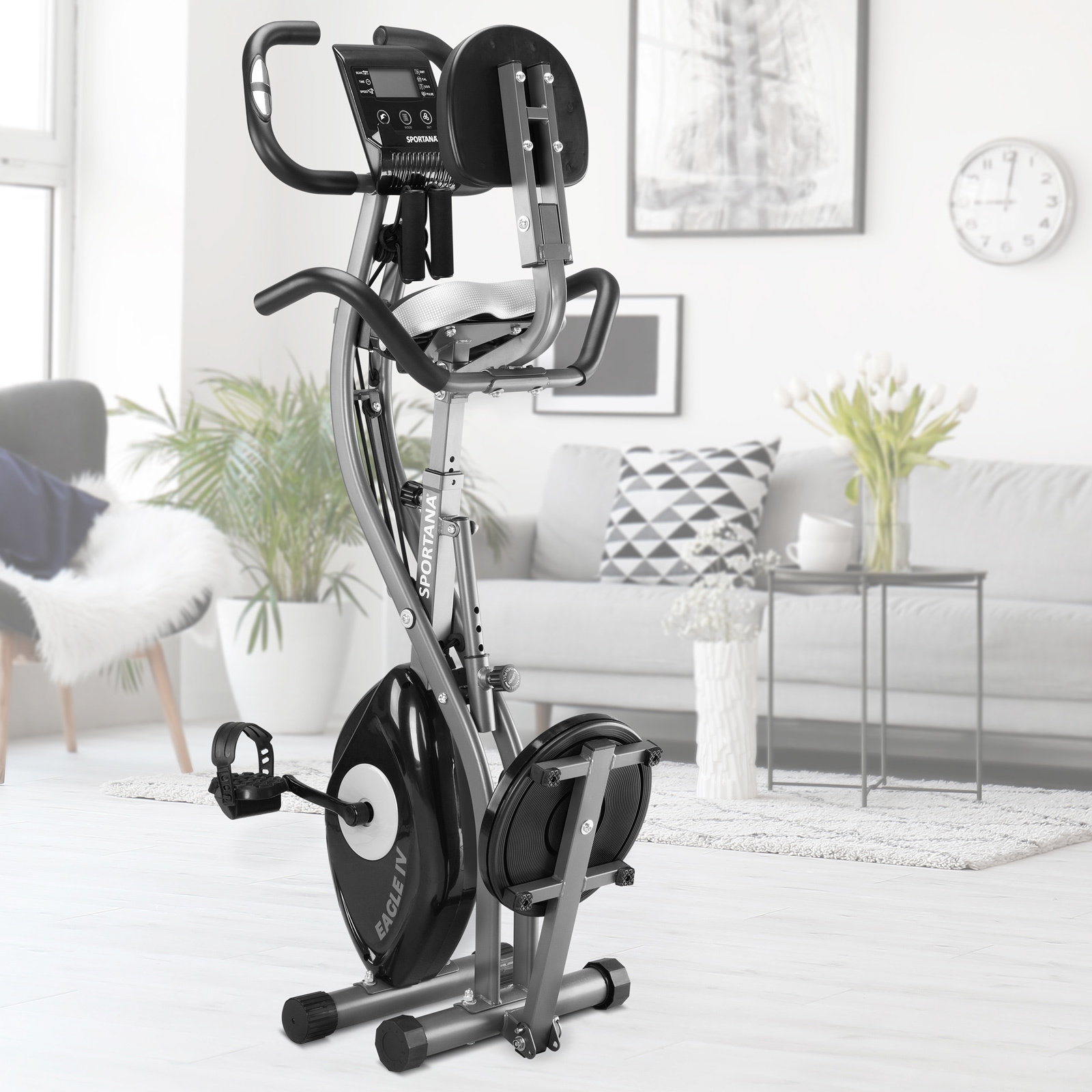 Sportana Hometrainer met hartslagsensoren - Fitnessensor - Compatibel Met App