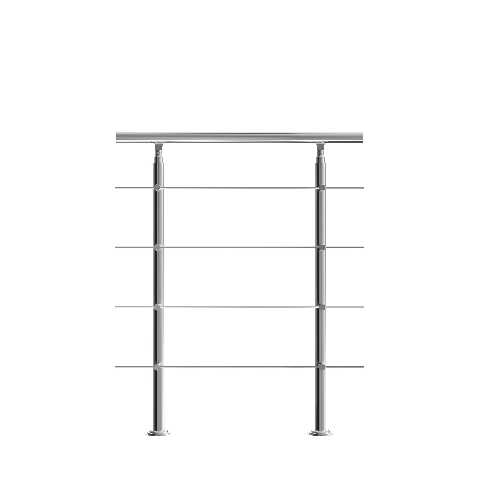 Monzana Trapleuning roestvrij staal - 3.3ft - 4 dwarsbalken