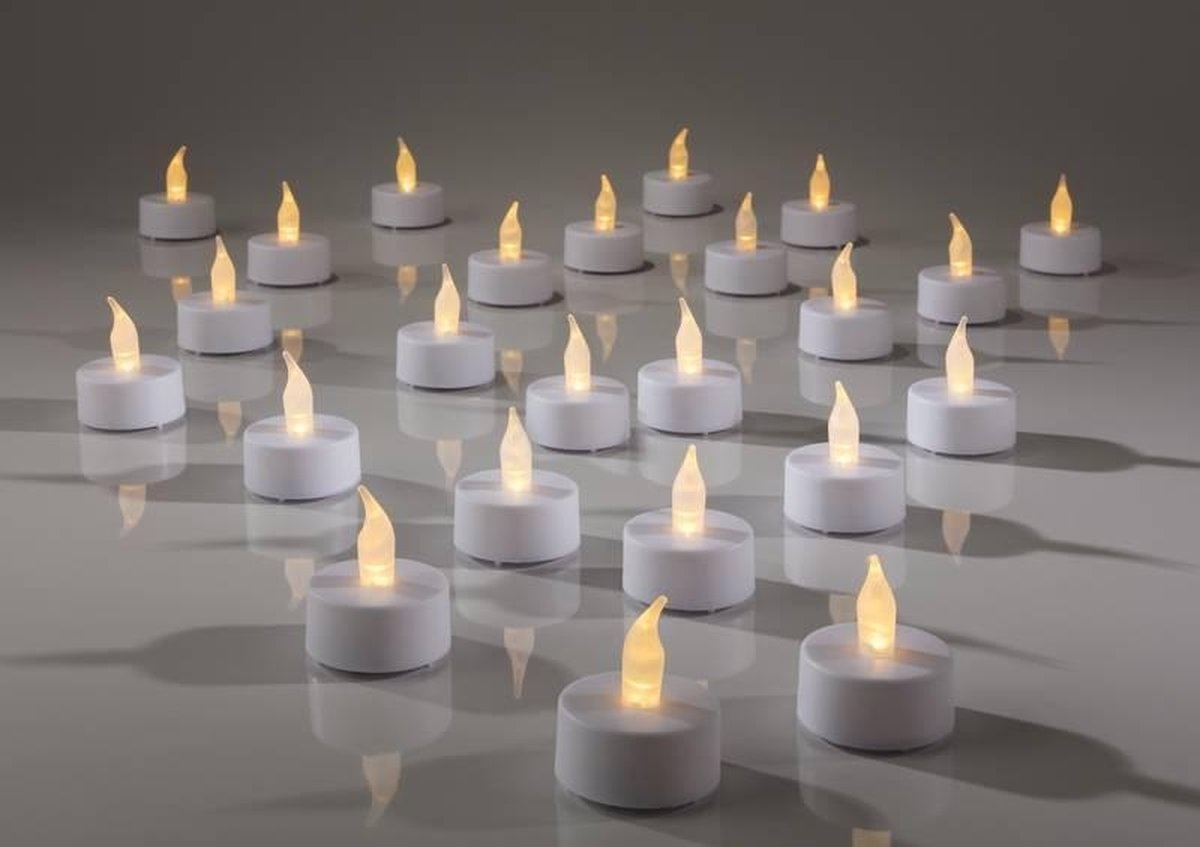 Theelichtjes LED - Box met 24 stuks INCLUSIEF batterij