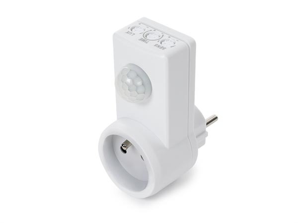 Perel Tussenstekker met bewegingssensor - Penaarde - 2- 9m bereik
