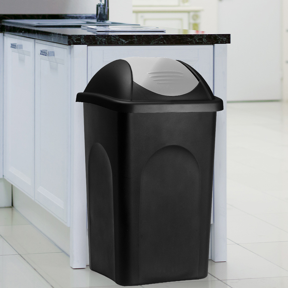 Deubois Afvalbak zwart/zilver 60 liter