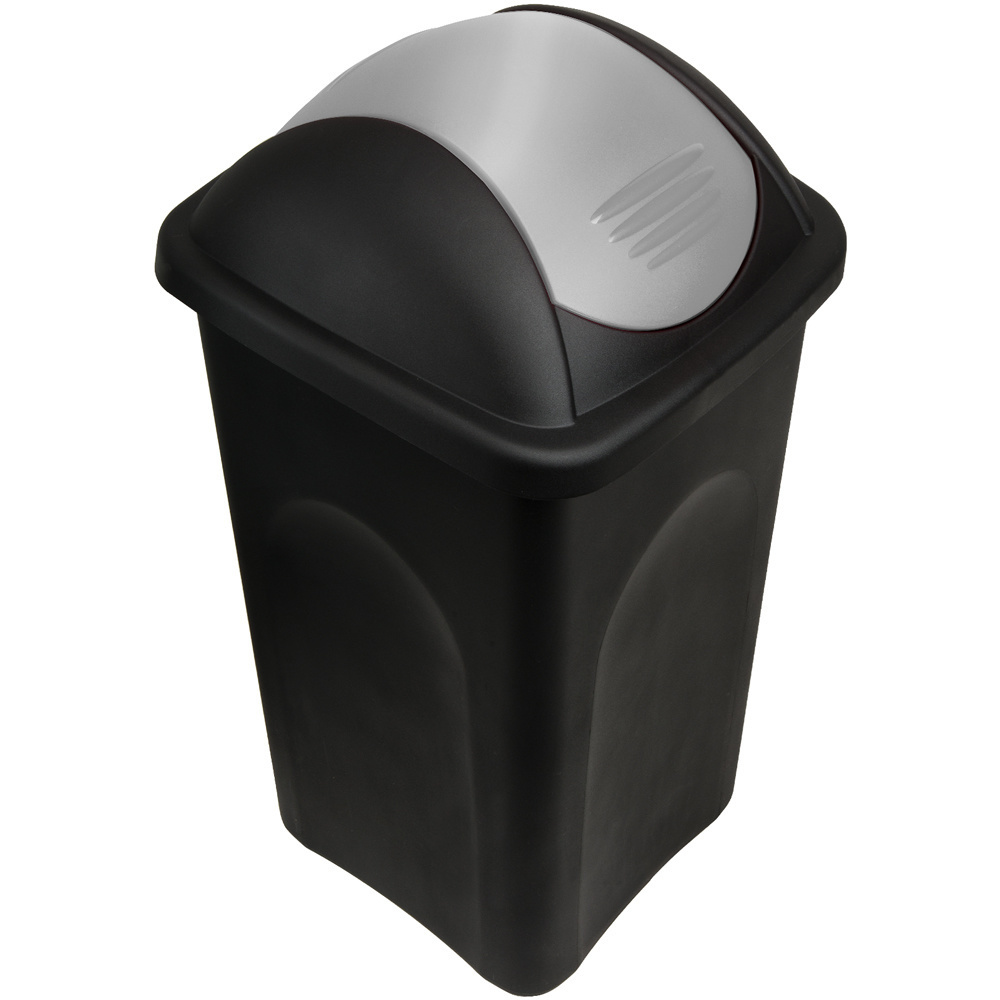 Deubois Afvalbak zwart/zilver 60 liter