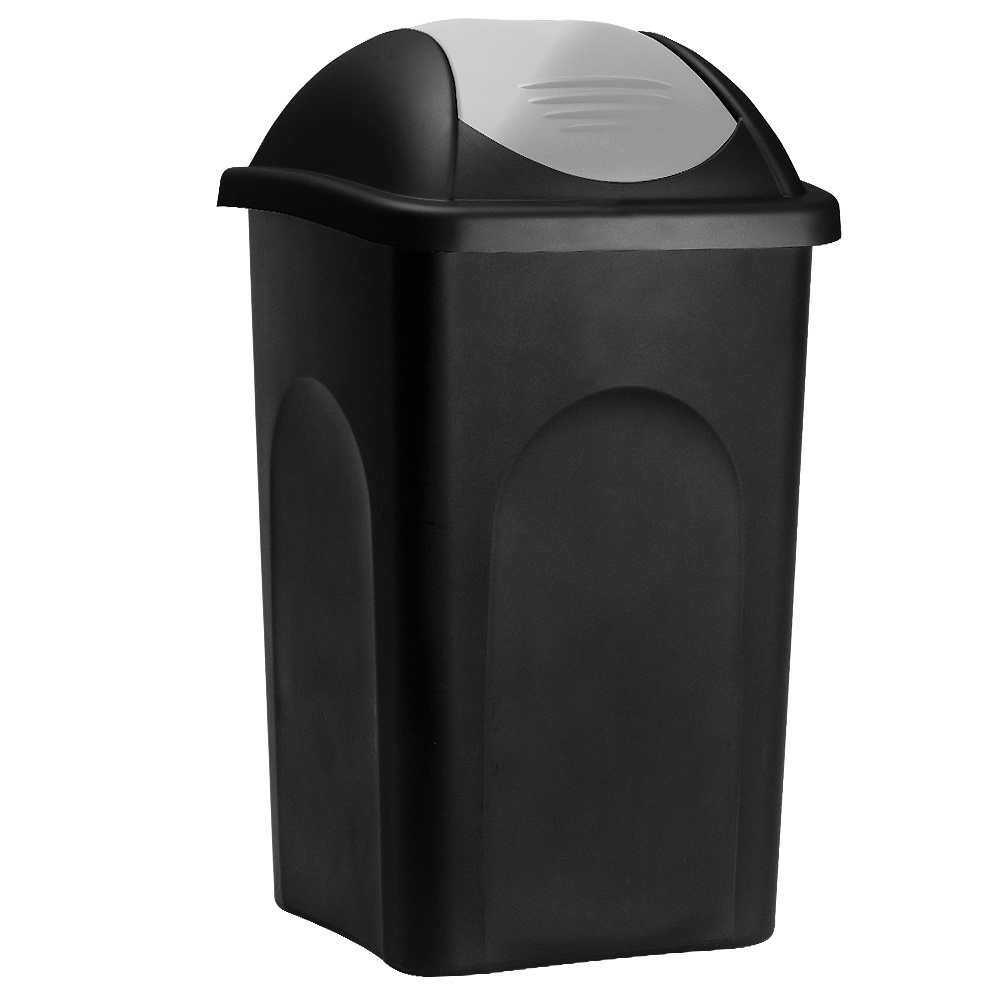 Deubois Afvalbak zwart/zilver 60 liter