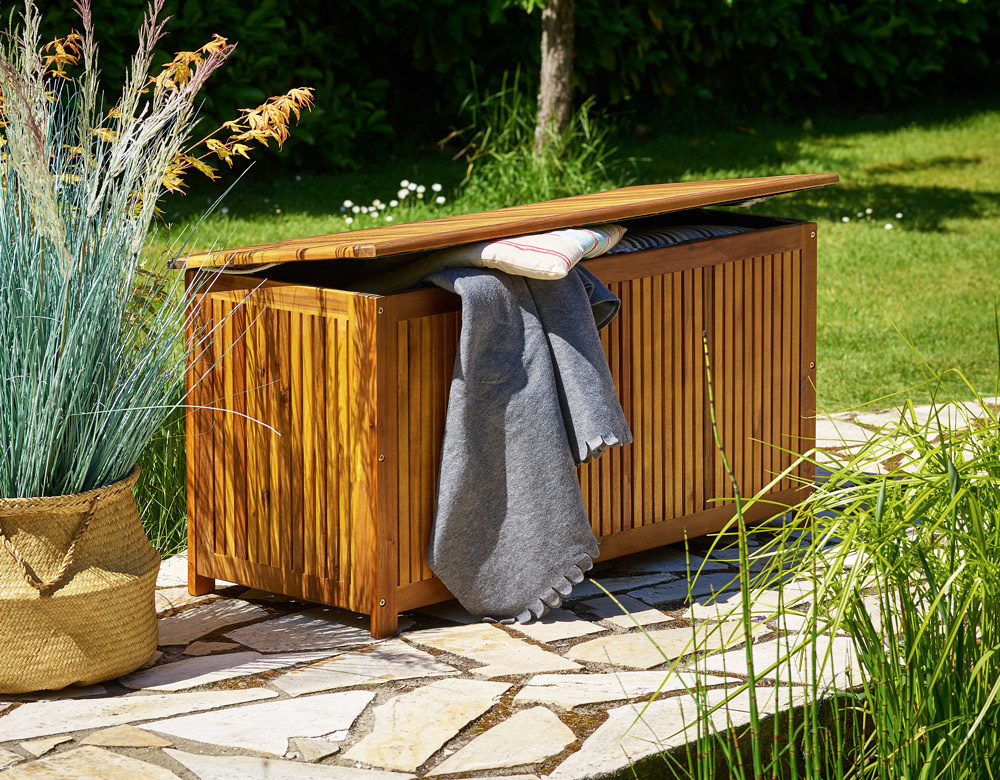 Steunbox acaciahout 117x50x59cm incl. binnenzeil